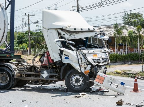 truck accident on the road - truck accident liability concept